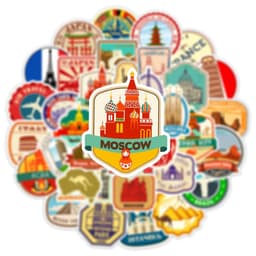 image-GOGOTU Waterproof World Landmark Travel Stickers - Cool Decals for Luggage