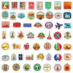 image-GOGOTU Waterproof World Landmark Travel Stickers - Cool Decals for Luggage