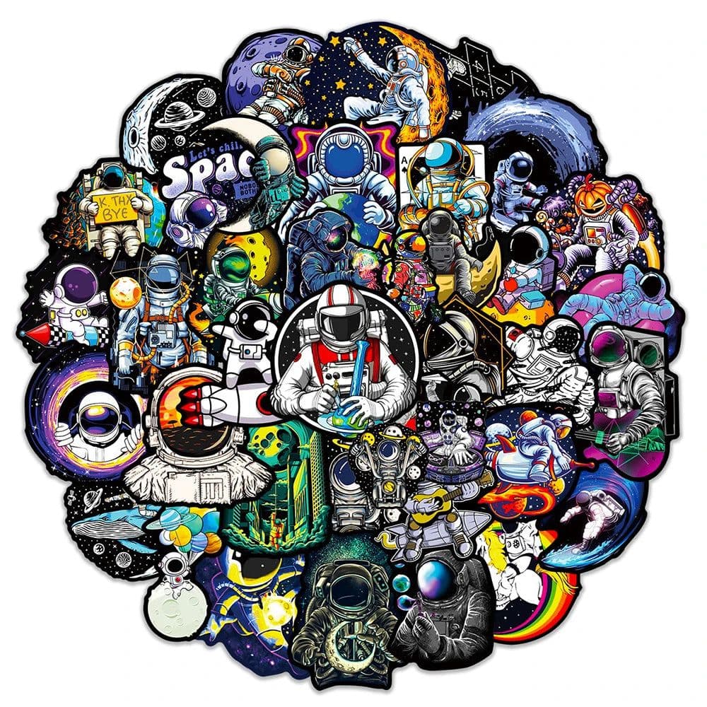 image-GOGOTU Waterproof Astronaut Cartoon Stickers - Cool Decals for DIY Projects