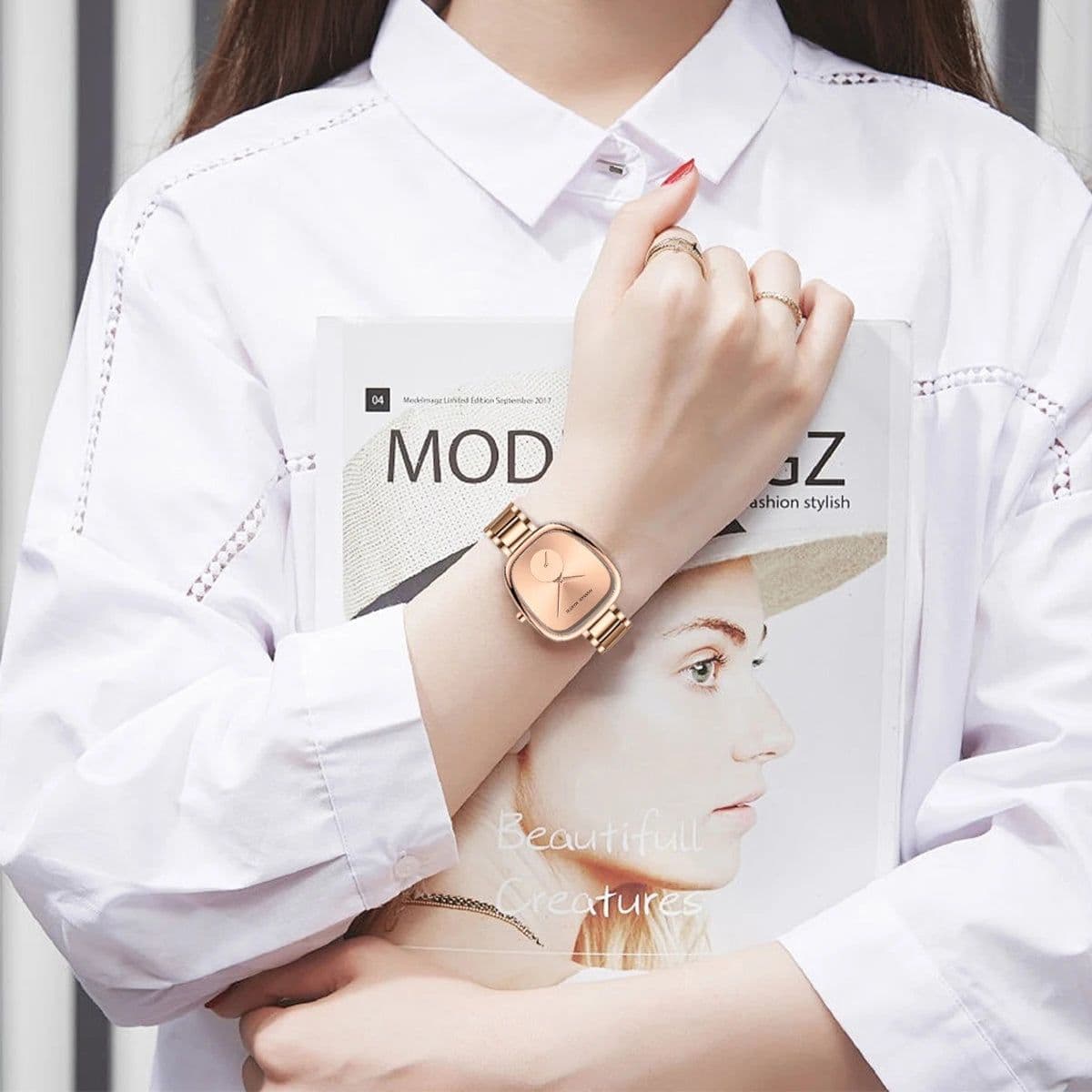image-Hannah Martin Quartz Watch - Fashionable Design & Durable Features