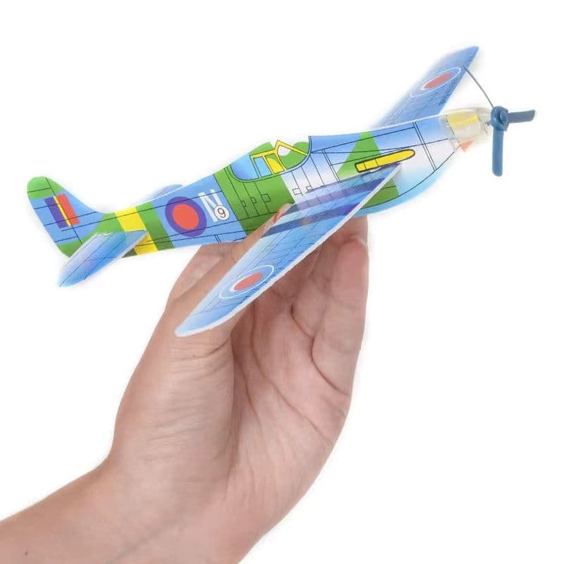 image-Preschool Rainbow Hand Throw Glider Plane Toy for Outdoor Fun & Learning