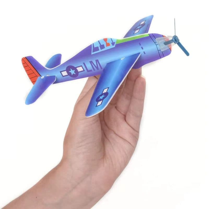 image-Preschool Rainbow Hand Throw Glider Plane Toy for Outdoor Fun & Learning