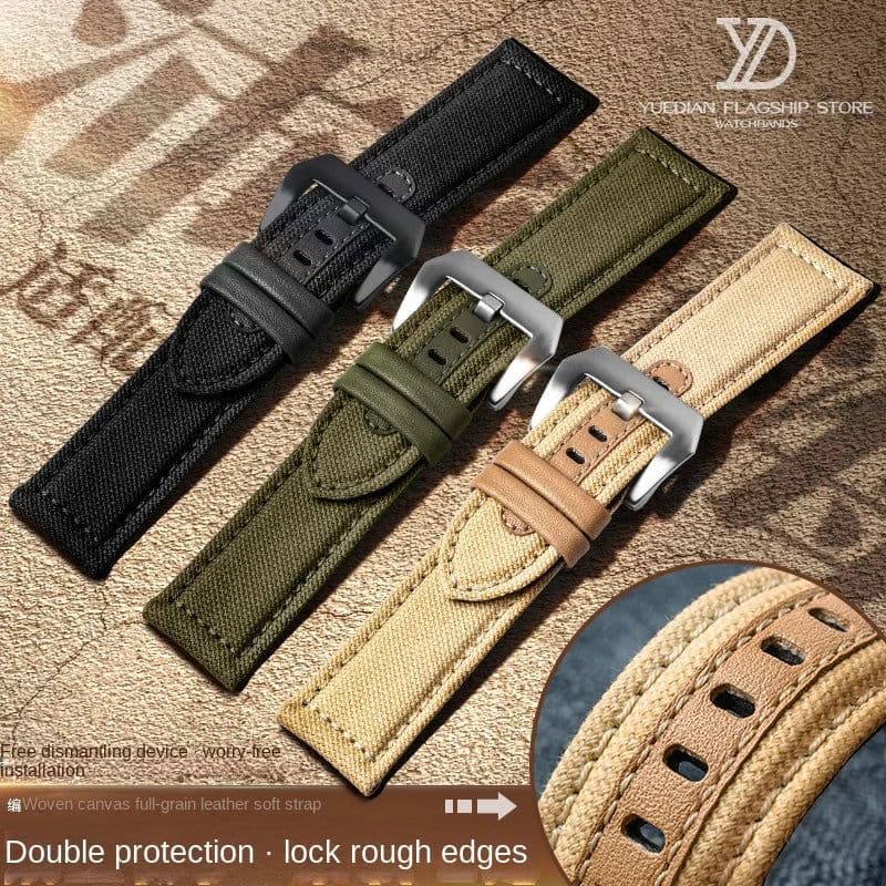image-ZETHYDUM Durable Nylon Watch Strap for Panerai & Diesel - 20MM/22MM/24MM Size