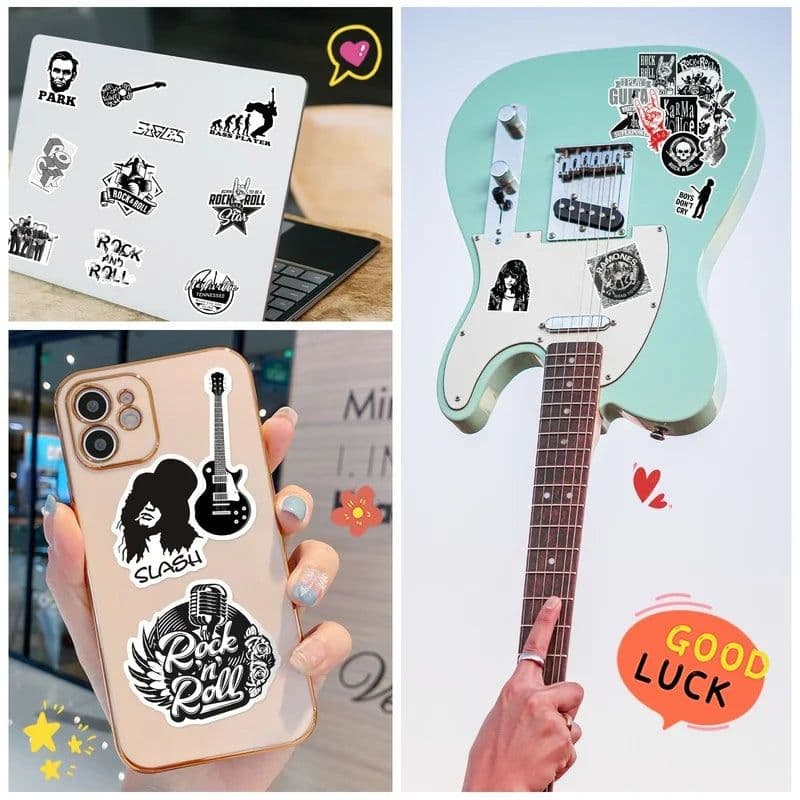 image-Waterproof PVC Stickers for Phone, Laptop, Guitar - 10/25/50 Pack