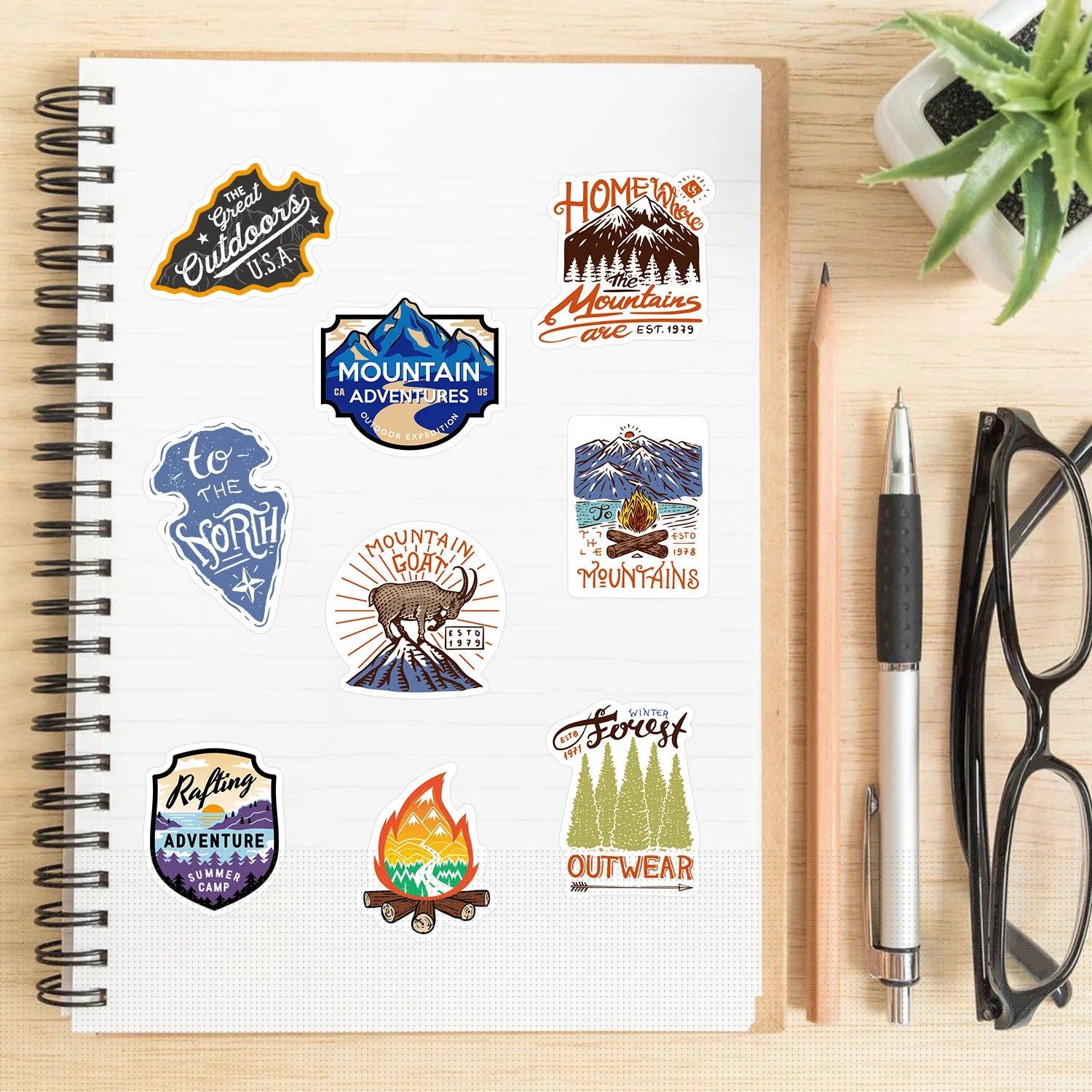 image-Waterproof PVC Stickers for Phone, Luggage, Guitar & More - 10/24/48 Pack