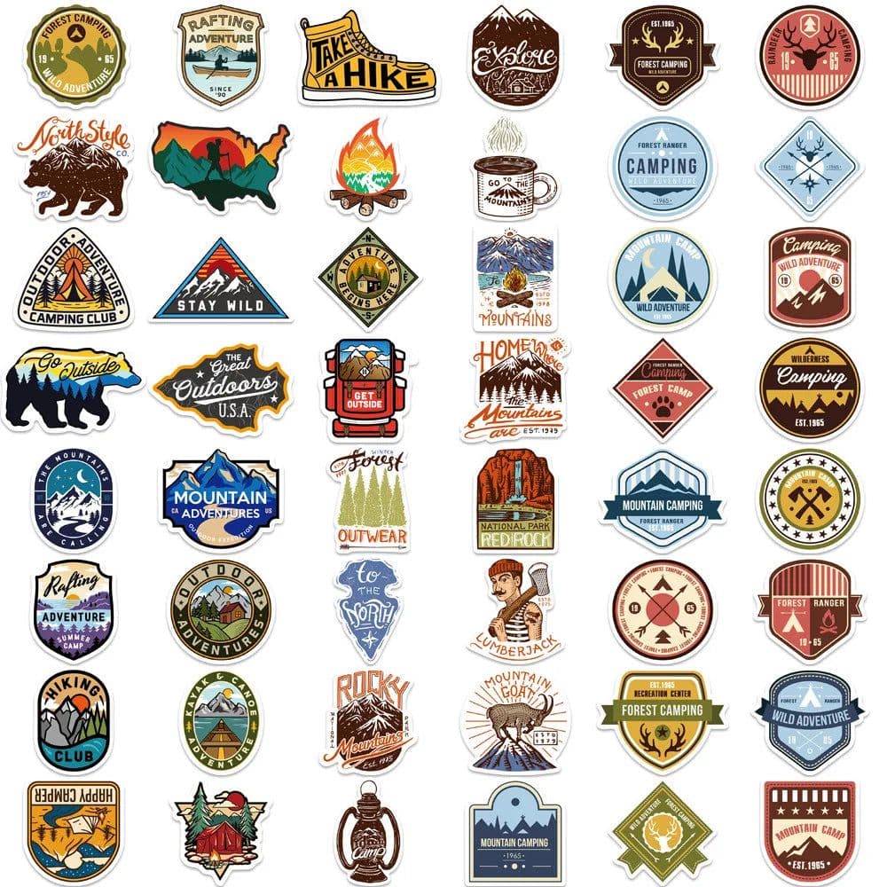 image-Waterproof PVC Stickers for Phone, Luggage, Guitar & More - 10/24/48 Pack