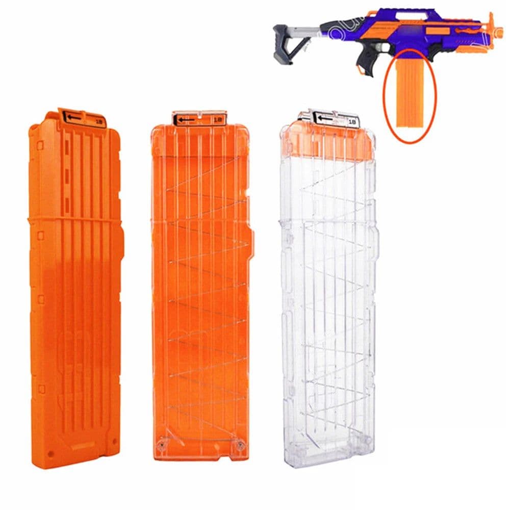 image-Universal 18 Bullet Clip - Durable Soft Bullet Magazine for Toy Guns