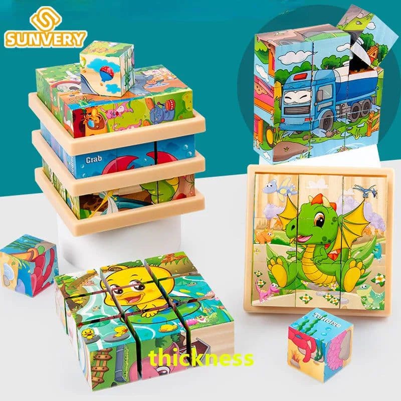 image-SUNVERY 3D Animal Puzzle - Fun Early Learning Toy for Kids Ages 3-6
