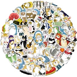 image-Cute Cat Graffiti Stickers - Waterproof PVC Decals for Kids DIY Projects