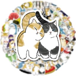 image-Cute Cat Graffiti Stickers - Waterproof PVC Decals for Kids DIY Projects