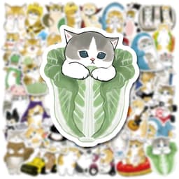 image-Cute Cat Graffiti Stickers - Waterproof PVC Decals for Kids DIY Projects