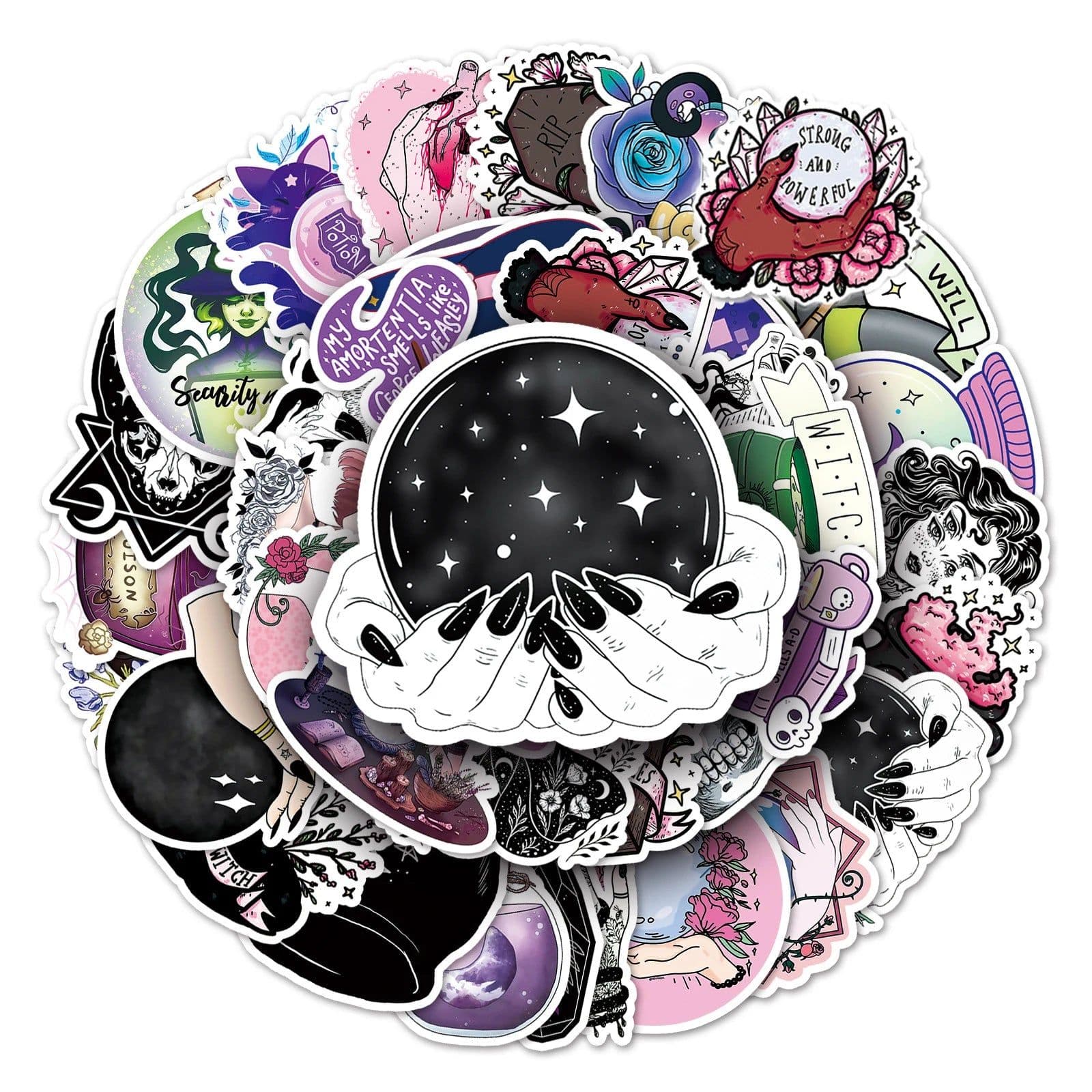 image-SIKOMOLE Cute Witchy Apothecary Stickers – Fun, Water-Resistant Decals