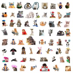 image-Cute Kawaii Meme Cat Stickers - Waterproof Decals for Laptops & Suitcases