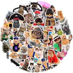 image-Cute Kawaii Meme Cat Stickers - Waterproof Decals for Laptops & Suitcases