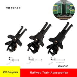 image-HO Scale 1:87 Plastic Couplers for European Trains - 6Pcs Model Accessories