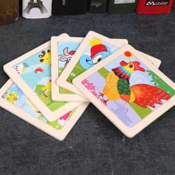 image-Wooden Animal Puzzle Set - Educational Fun for Kids - 6pcs Jigsaw Puzzles
