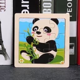 image-Wooden Animal Puzzle Set - Educational Fun for Kids - 6pcs Jigsaw Puzzles