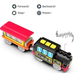 image-Hanma Battery Operated Bullet Train Set for Wooden Tracks with Lights & Sounds