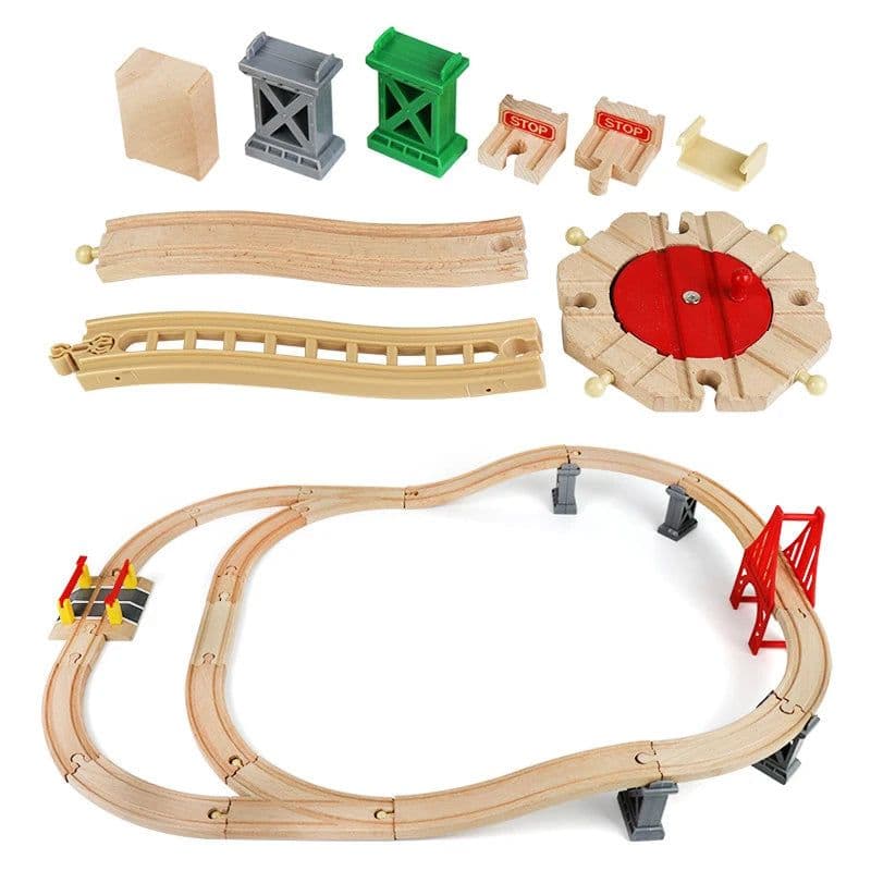 image-SKXNIER Wooden Train Track Educational Toys for Ages 4-12 - Beech Accessories