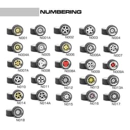 image-Carlomo 1/64 Metal Wheels with Rubber Tires for Model Car Enhancement