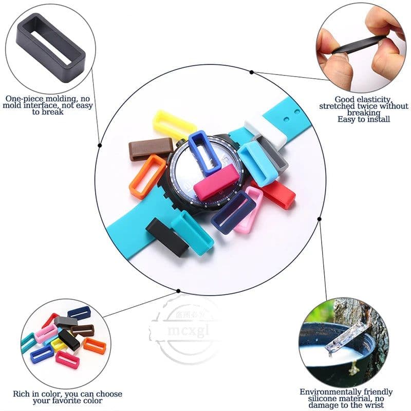image-MCXGL Silicone Replacement Band Strap Loops for Traditional Watches