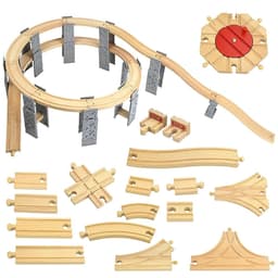 image-VEK Wooden Railway Track Accessories - Eco-Friendly Educational Car Toys
