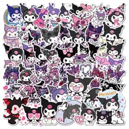 image-MINISO Kawaii Kuromi Stickers - Cute Anime Decals for Creative Stationery