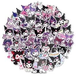 image-MINISO Kawaii Kuromi Stickers - Cute Anime Decals for Creative Stationery