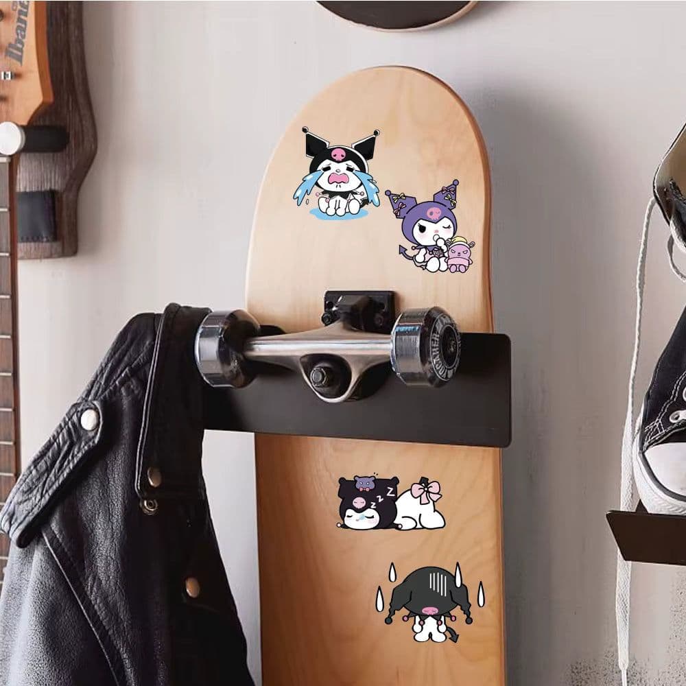 image-MINISO Kawaii Kuromi Stickers - Cute Anime Decals for Creative Stationery