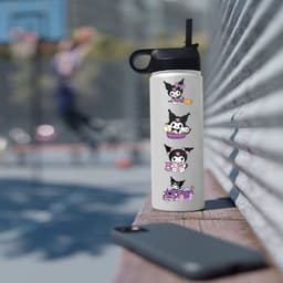 image-MINISO Kawaii Kuromi Stickers - Cute Anime Decals for Creative Stationery