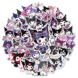 image-MINISO Kawaii Kuromi Stickers - Cute Anime Decals for Creative Stationery