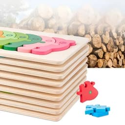 image-Wooden Number & Dinosaur Puzzles - Educational Jigsaw Toys for Kids