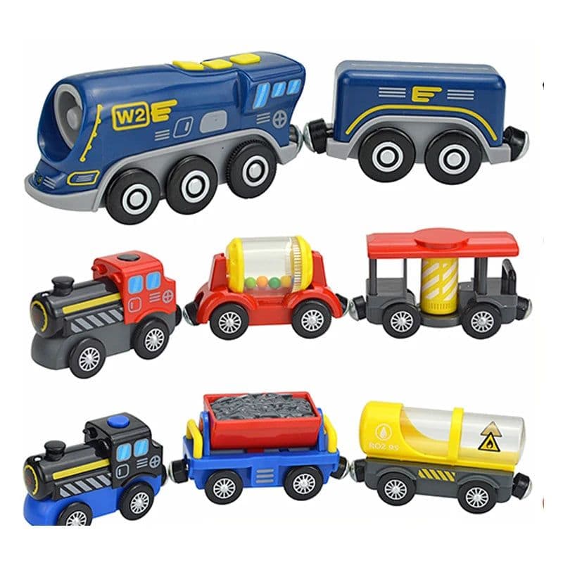image-HANMA Wooden Train Set - Premium Beech Wood - Safe & Expandable Tracks
