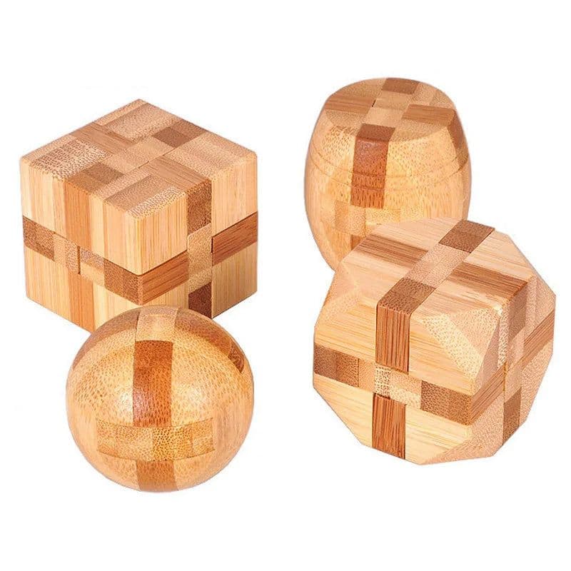 image-Kong Ming Wooden 3D IQ Puzzle - Develop Logical Thinking in Kids