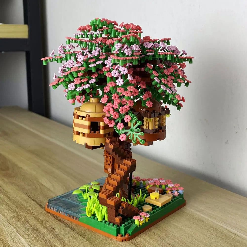 image-KNEW BUILT Sakura Tree House Blocks - Educational Fun for All Ages