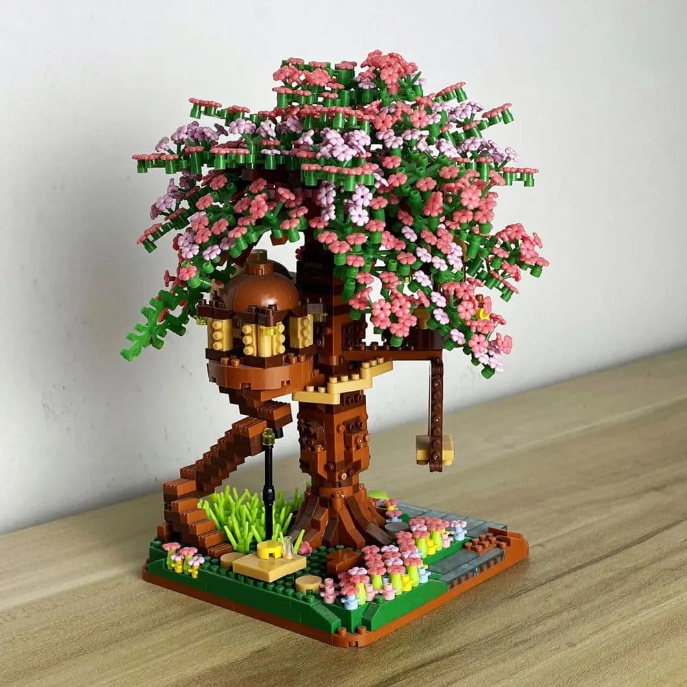 image-KNEW BUILT Sakura Tree House Blocks - Educational Fun for All Ages