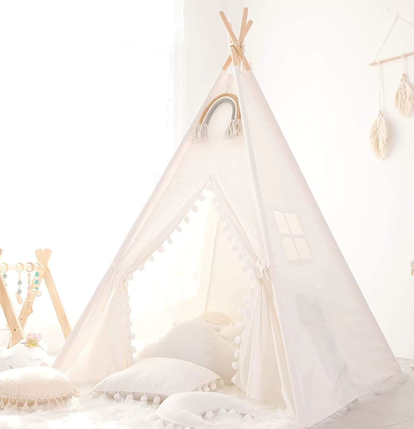 image-Children's Tipi Tent - Foldable Fun for Imaginative Play - Indoor/Outdoor Tent