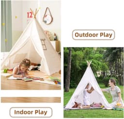 image-Children's Tipi Tent - Foldable Fun for Imaginative Play - Indoor/Outdoor Tent
