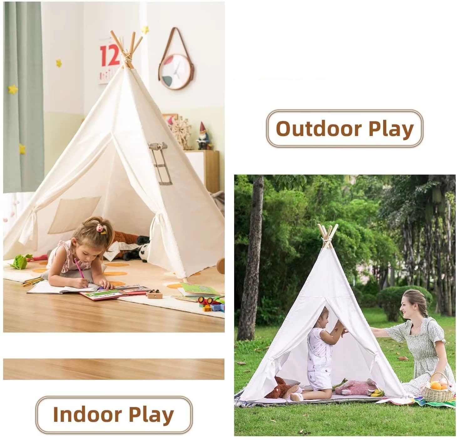 image-Children's Tipi Tent - Foldable Fun for Imaginative Play - Indoor/Outdoor Tent