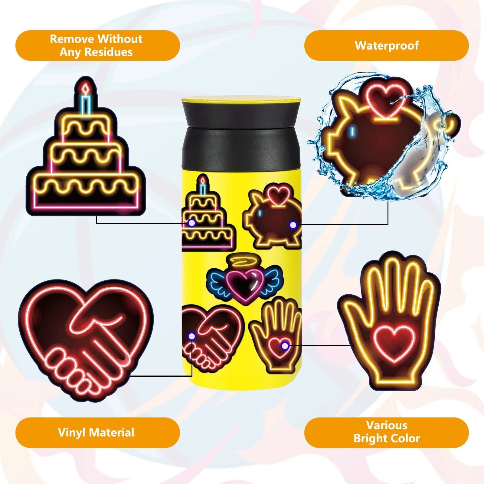 image-Waterproof Vinyl Stickers - Versatile for Phone, Laptop & Travel Items