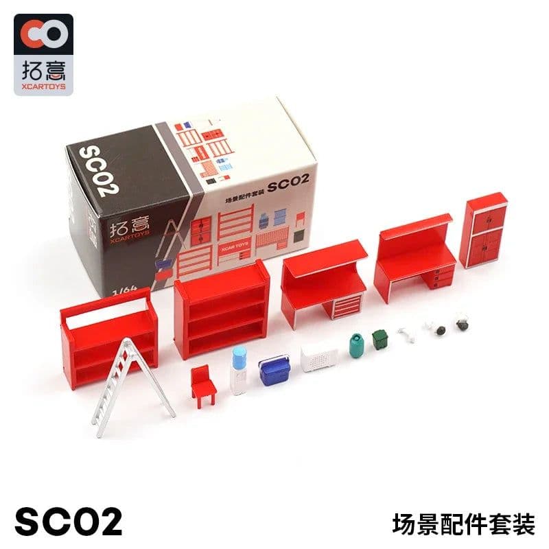 image-XCARTOYS 1/64 Diecast Car Maintenance Tools Set for Model Scenes