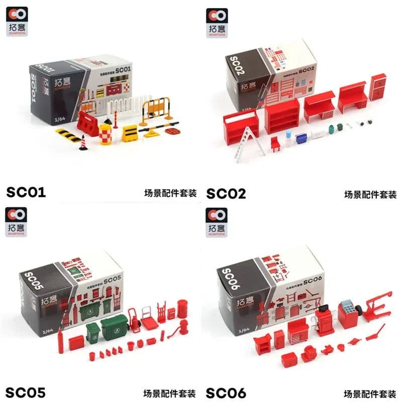 image-XCARTOYS 1/64 Diecast Car Maintenance Tools Set for Model Scenes