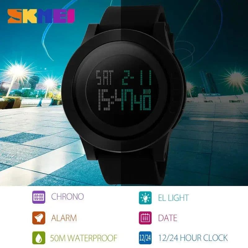image-SKMEI 1142 Fashion Casual LED Watch - Digital, Waterproof & Shock Resistant