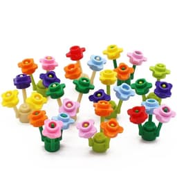 image-TUTU&LALA 4 Petal Flower Ornament for LEGO Landscape Garden Decor
