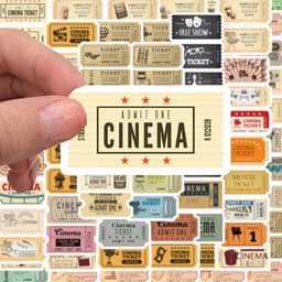 image-Ritnow Vintage Movie Tickets Stickers - Waterproof Decorative Anime Decals
