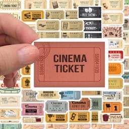 image-Ritnow Vintage Movie Tickets Stickers - Waterproof Decorative Anime Decals