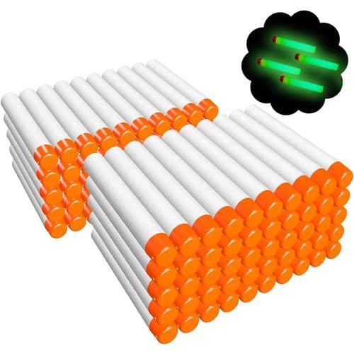 image-100Pcs Glow in Dark Darts for Nerf N-Strike Elite - Perfect for Playtime