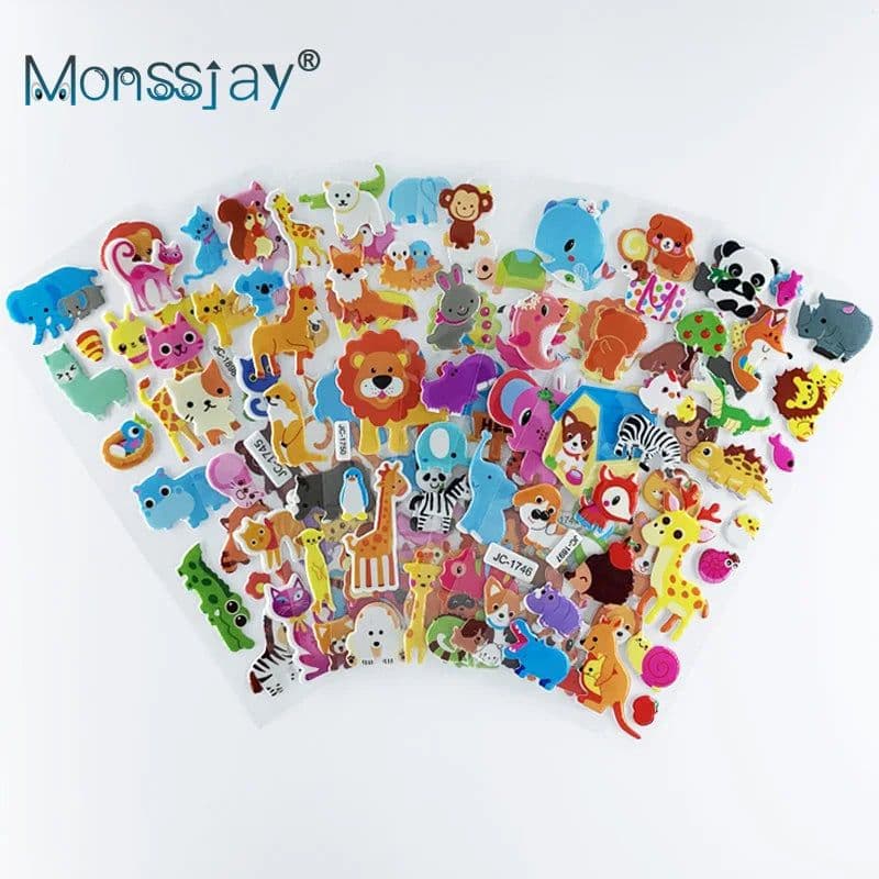 image-Monssjay Self-Adhesive Cartoon Stickers - Fun for Kids - 8 Sheets