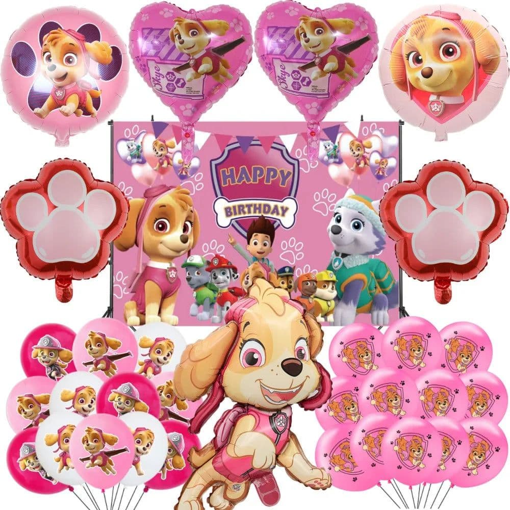 image-TAKARA TOMY Pink Paw Patrol Skye Party Supplies - Fun Birthday Decorations