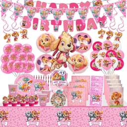 image-TAKARA TOMY Pink Paw Patrol Skye Party Supplies - Fun Birthday Decorations